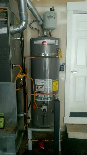 Rheem hot water heater installed in Gig Harbor